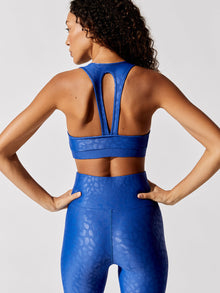 Carbon38 | Action Bra 2.0 in Leopard Takara Shine | Strong Blue