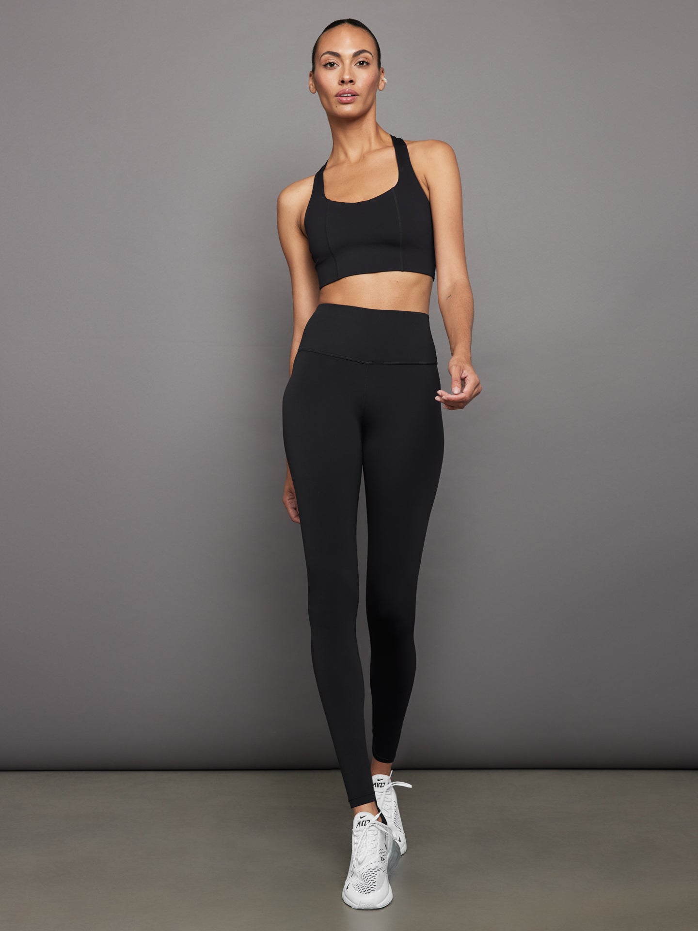 T Back Bra In Diamond Compression | Black