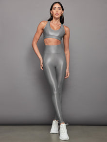 Carbon38 | High Rise Full-Length Legging in Takara Shine | Steel Grey