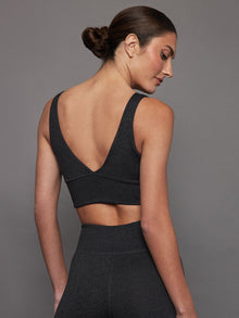 Carbon38 | Wrap Bra in Heather Melt | Charcoal Heather