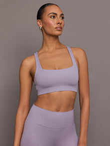 Carbon38 | Racerback Bra in Ribbed Melt | Lavender Grey
