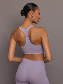Carbon38 | Racerback Bra in Ribbed Melt | Lavender Grey