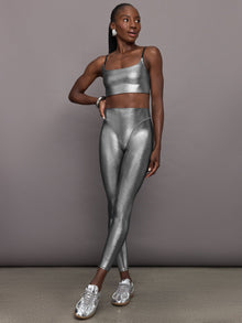 Carbon38 | Liquid Metallic Scoop Bra | Metallic Silver