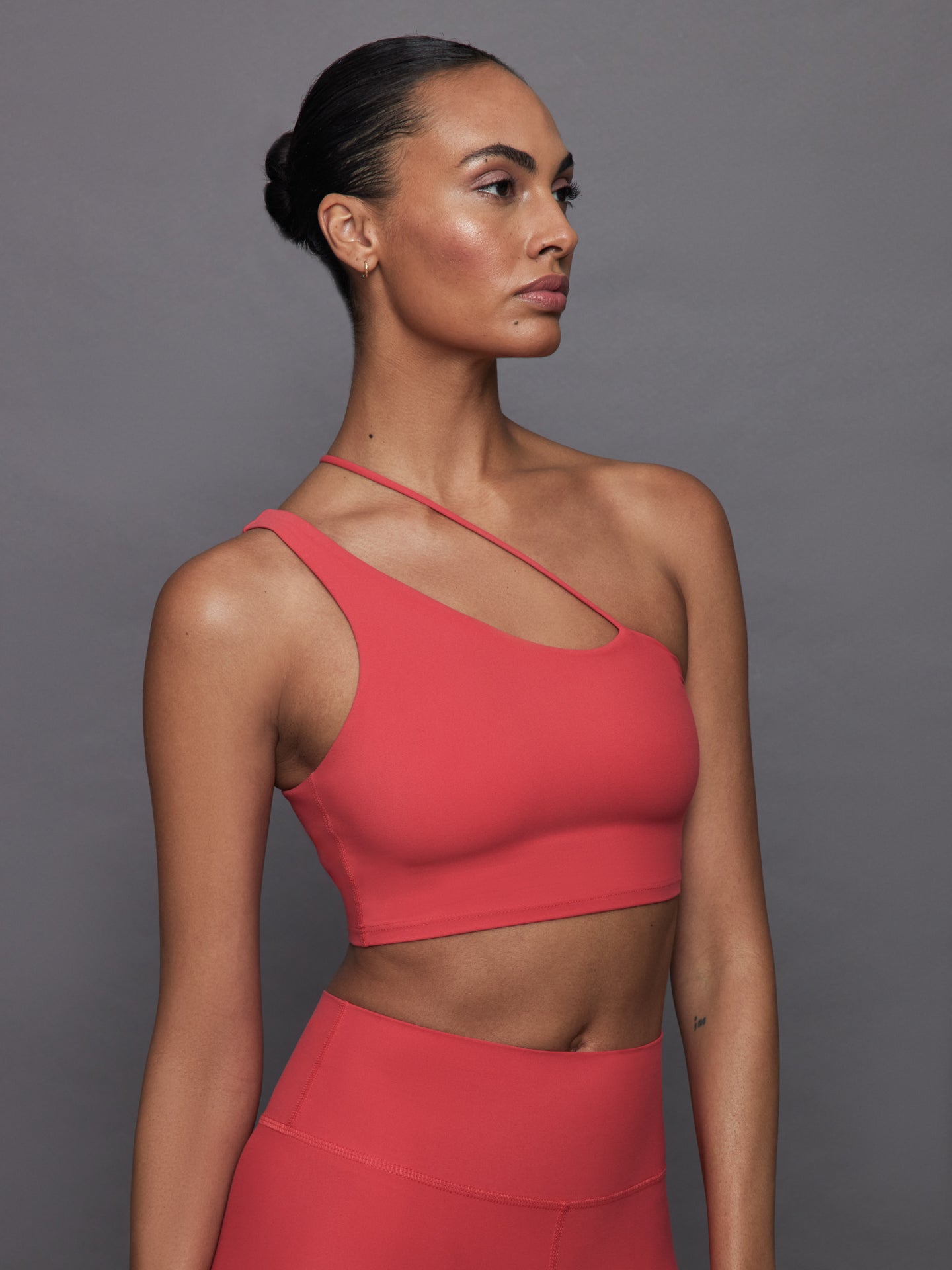 Carbon38 | One Shoulder Convertible Bra Top in Melt | Tomato