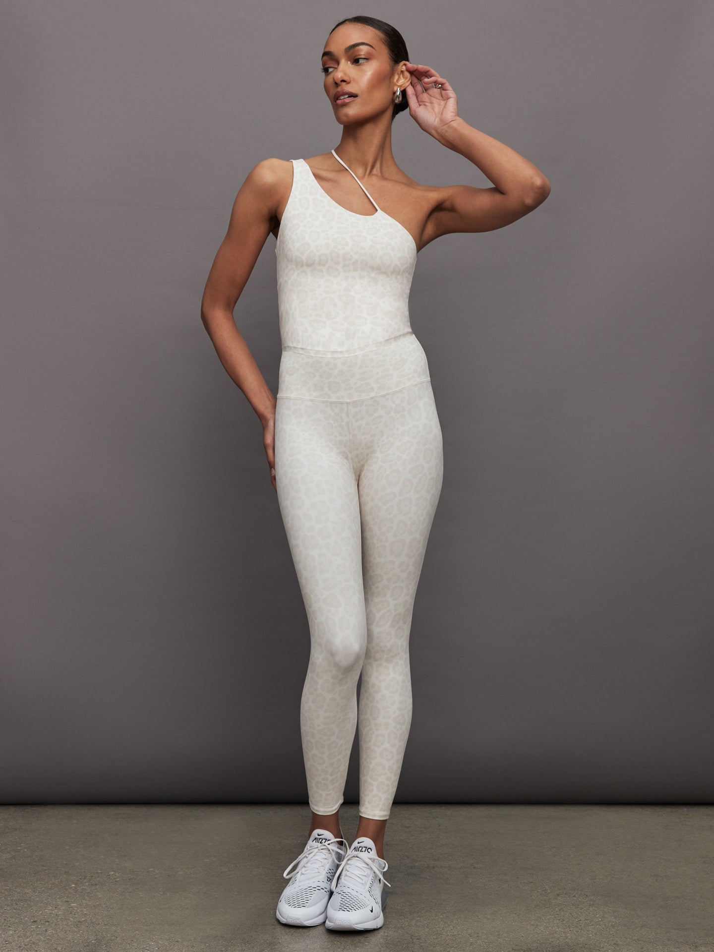 Carbon38 | One Shoulder Convertible Tank in Melt | Snow Leopard