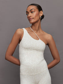 Carbon38 | One Shoulder Convertible Tank in Melt | Snow Leopard