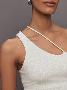 Carbon38 | One Shoulder Convertible Tank in Melt | Snow Leopard
