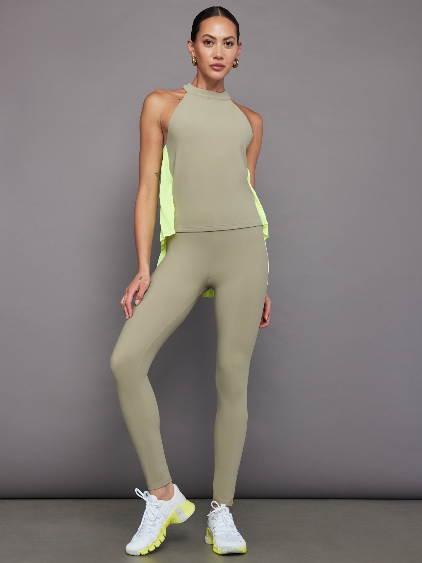 Carbon38 | Pleated Back Tank in Melt | Silversage/Acid Lime