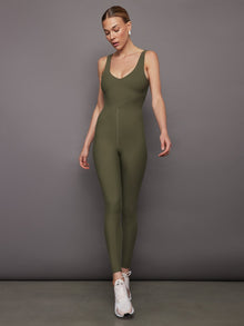 V-Neck Jumpsuit in Melt | Olive
