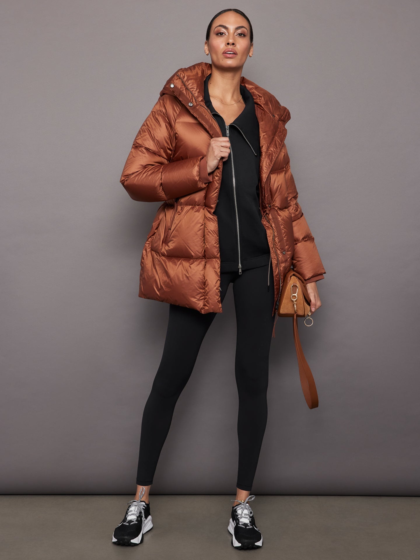 Carbon38 | Knit Jacket with Asymmetrical Zip in Interlock | Black