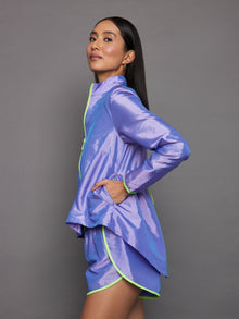 Carbon38 | Iridescent Nylon Jacket | Sweet Lavender/Acid Lime