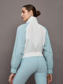 Carbon38 | Colorblock Windbreaker | Cloud Dancer/Sky Blue