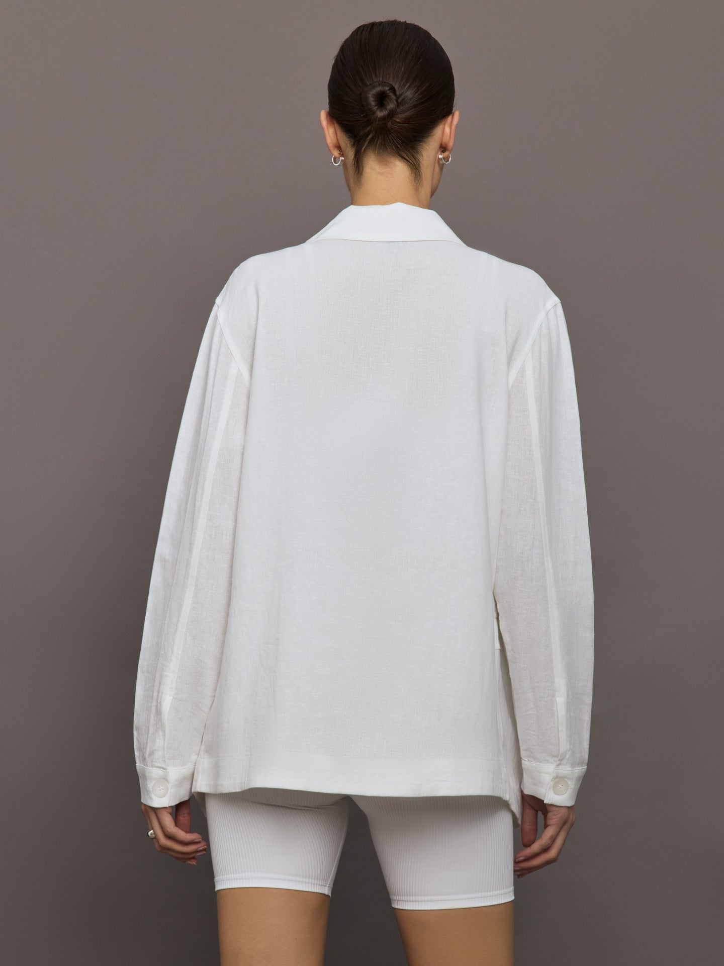 Linen Shirt Jacket | White