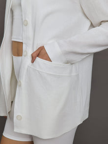 Linen Shirt Jacket | White