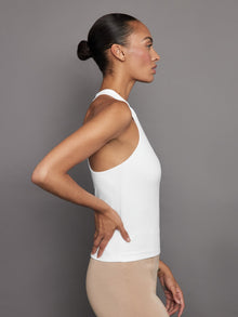 Carbon38 | SLEEVELESS MOCK NECK TOP IN MELT | White