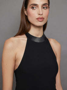 Carbon38 | Tuxedo Mock Neck Top | Black