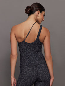 Carbon38 | One Shoulder Convertible Tank in Melt | Charcoal Leopard