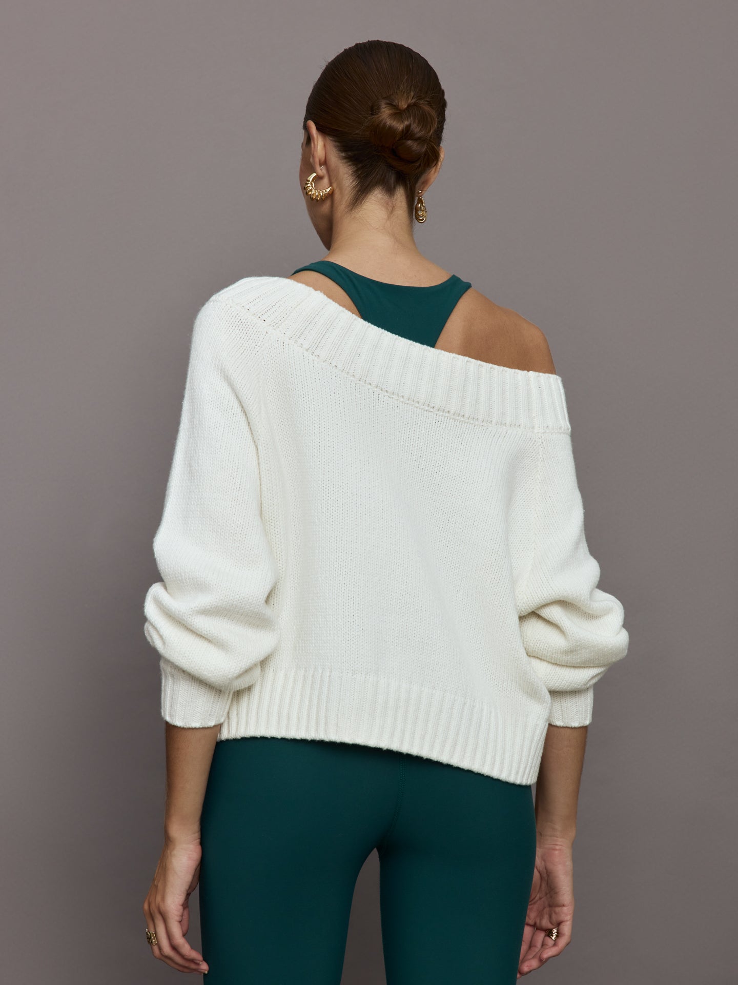 Carbon38 | Slouchy Off Shoulder Sweater | Off White