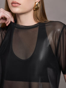 Carbon38 | Liquid Mesh Tee Shirt | Black