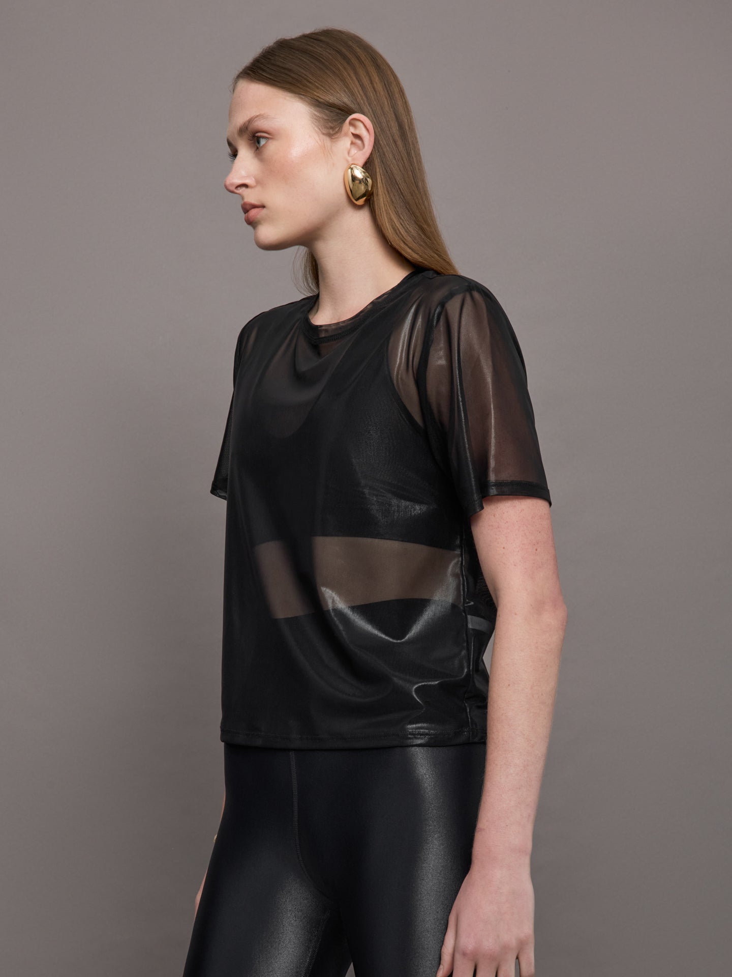 Carbon38 | Liquid Mesh Tee Shirt | Black