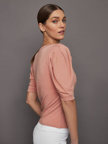 Carbon38 | Puff Sleeve Tee | Muted Clay
