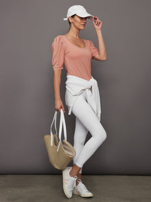 Carbon38 | Puff Sleeve Tee | Muted Clay