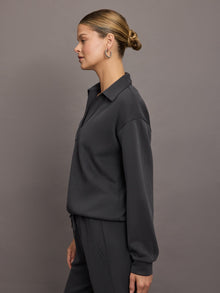 Carbon38 | Logo Sweatshirt in Modal Luxe | Faded Black