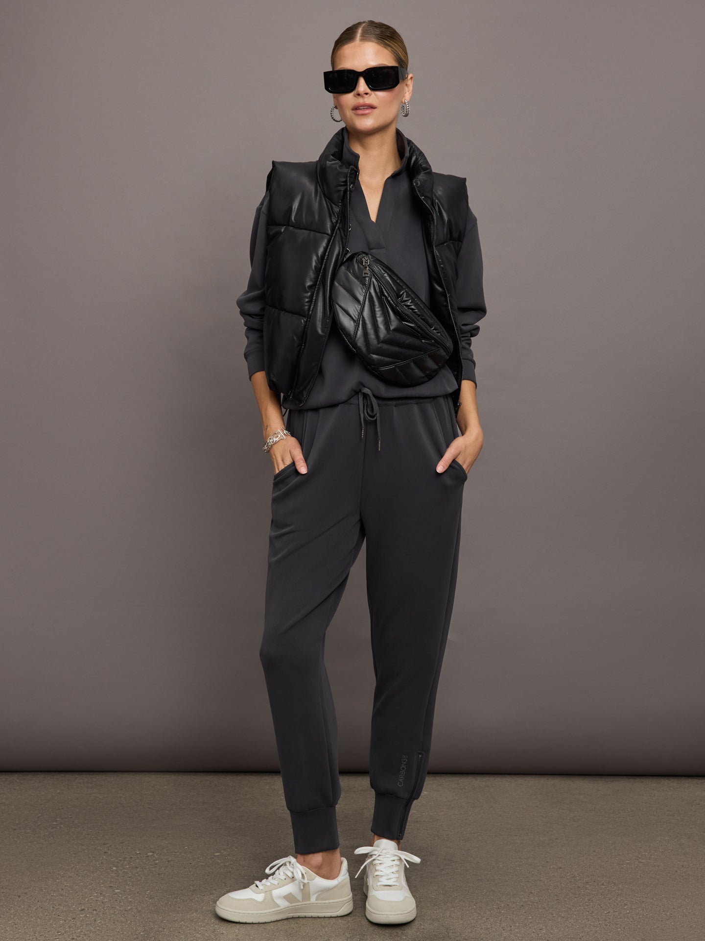 Carbon38 | Logo Sweatshirt in Modal Luxe | Faded Black