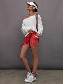 Carbon38 | Pleated Tennis Ball Shortie in Melt | Tomato