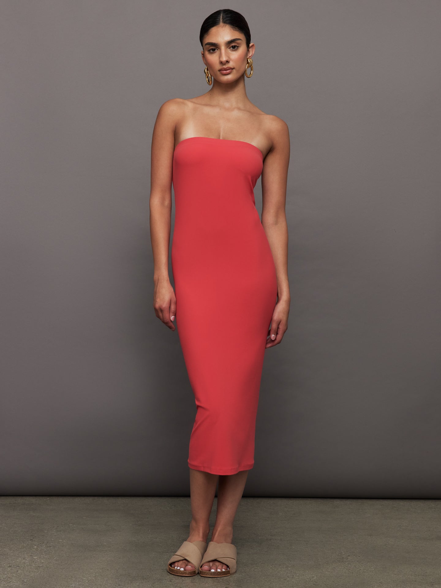 Carbon38 | Strapless Dress in Melt | Tomato
