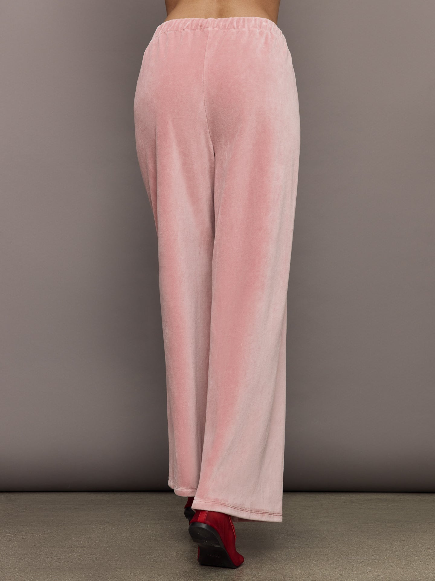Carbon38 | Wide Leg Pant in Velour | Blush