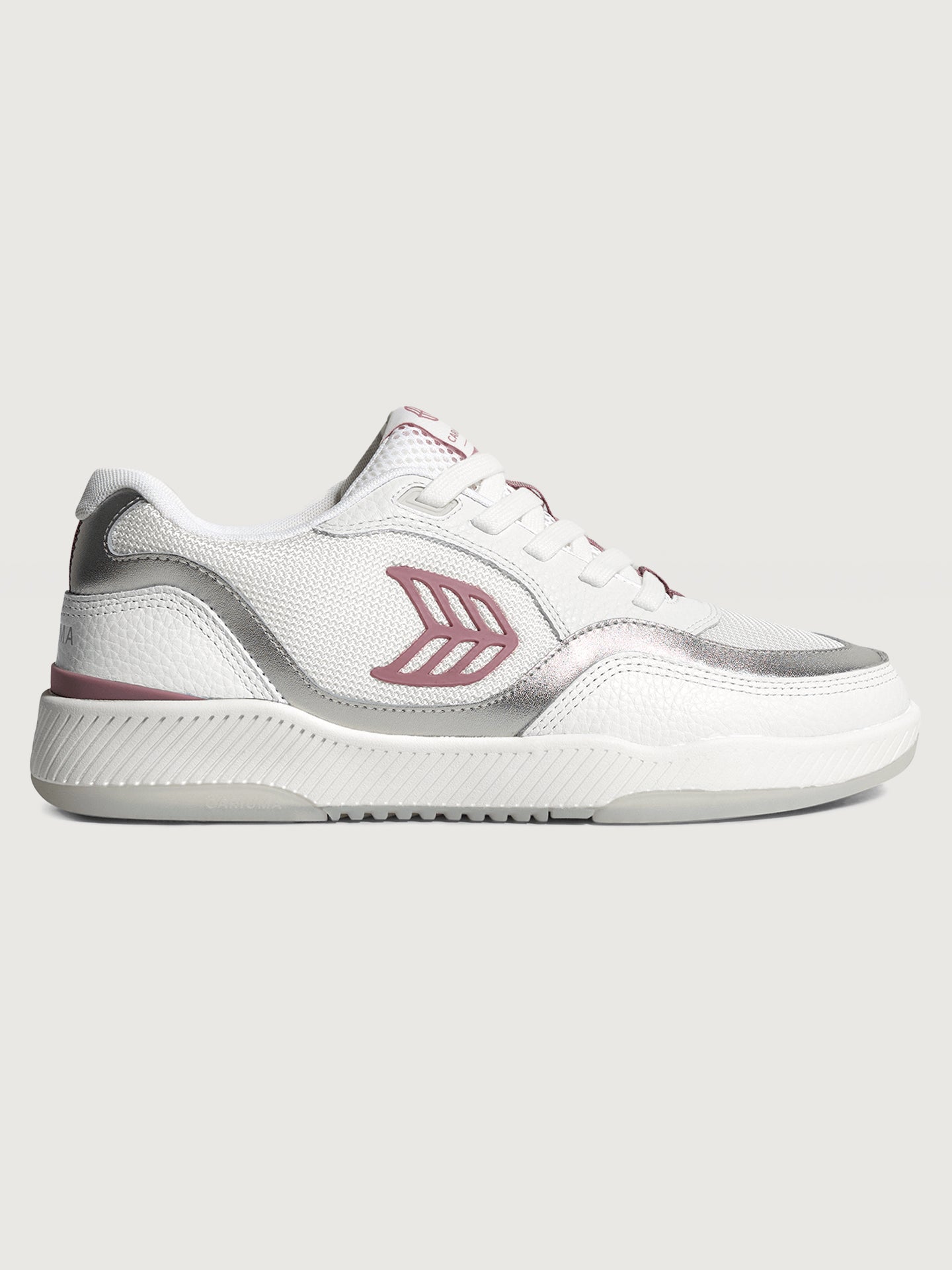 Cariuma | Uba Premium Leather & Mesh Sneakers | White/Metallic Silver Blush Pink