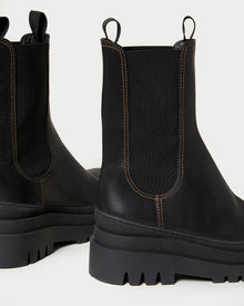 Carlota Chunky Lug Boot | Black/Black