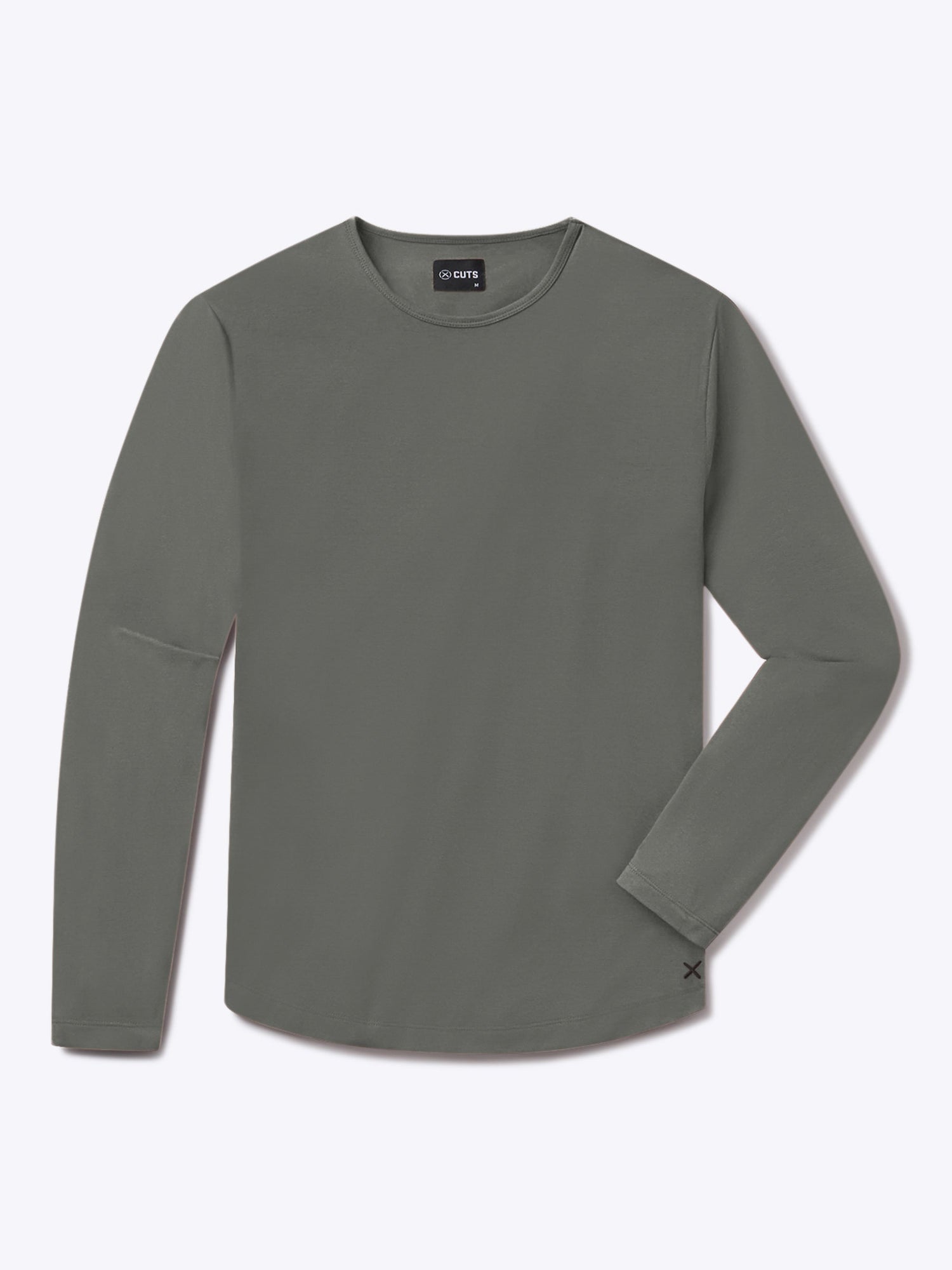 Mens | AO Long Sleeve Curve-Hem Tee | Signature-Fit PYCA Pro | Castor Grey