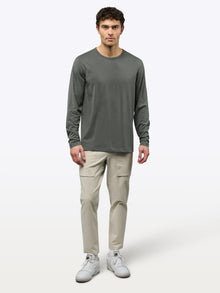 Mens | AO Forever Long Sleeve Tee | Classic-Fit PYCA Pro | Castor Grey