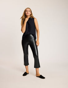 Classic Sleeveless Oversized Button Down Shirt::Black::