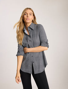 Button Down Shirt::Houndstooth Plaid::Hover