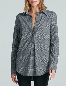 Button Down Shirt::Houndstooth Plaid::Hover