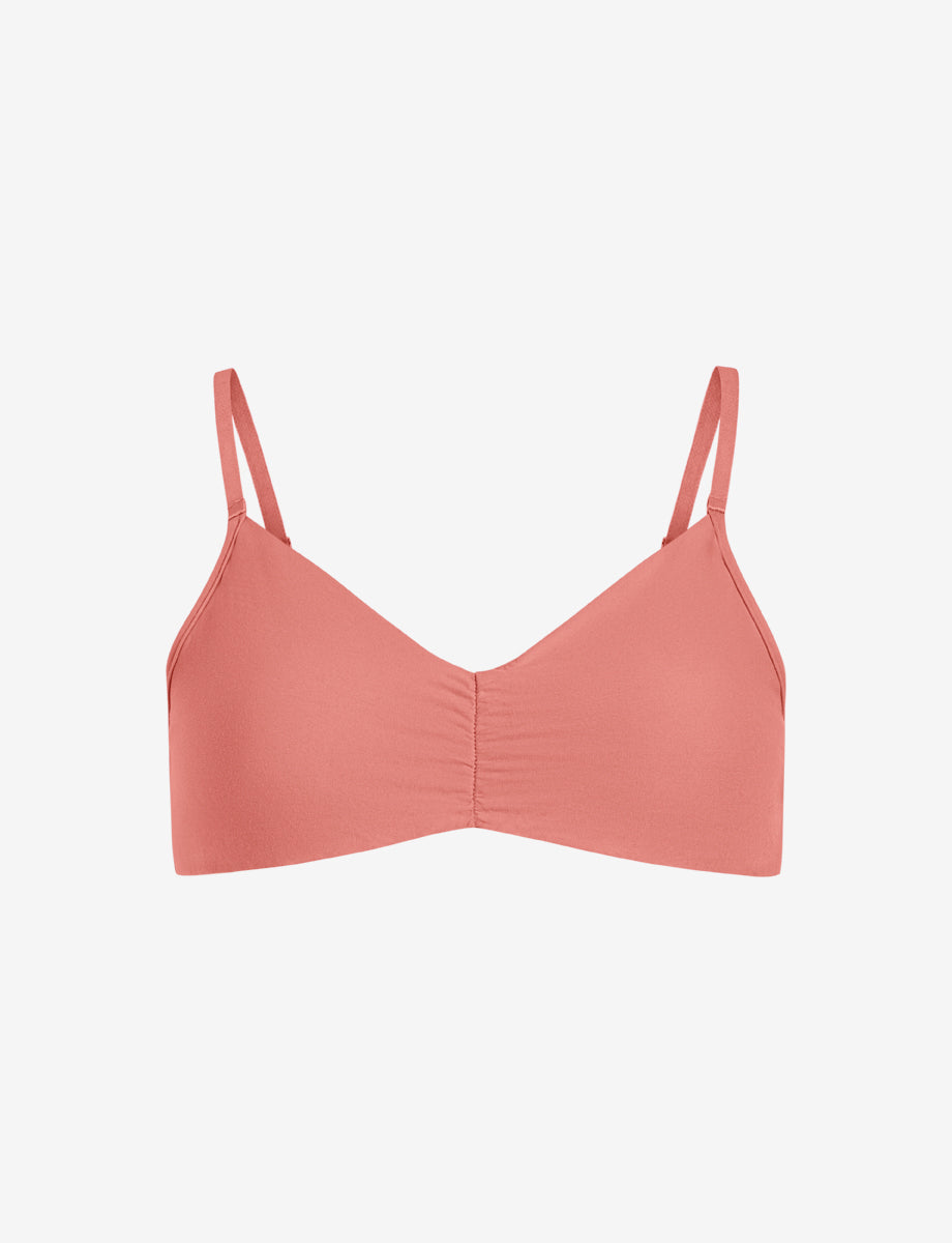Cotton Bralette::Coral::Main