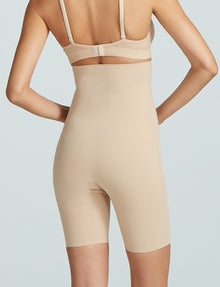 Luxe Control High Waisted Short::Beige::Back