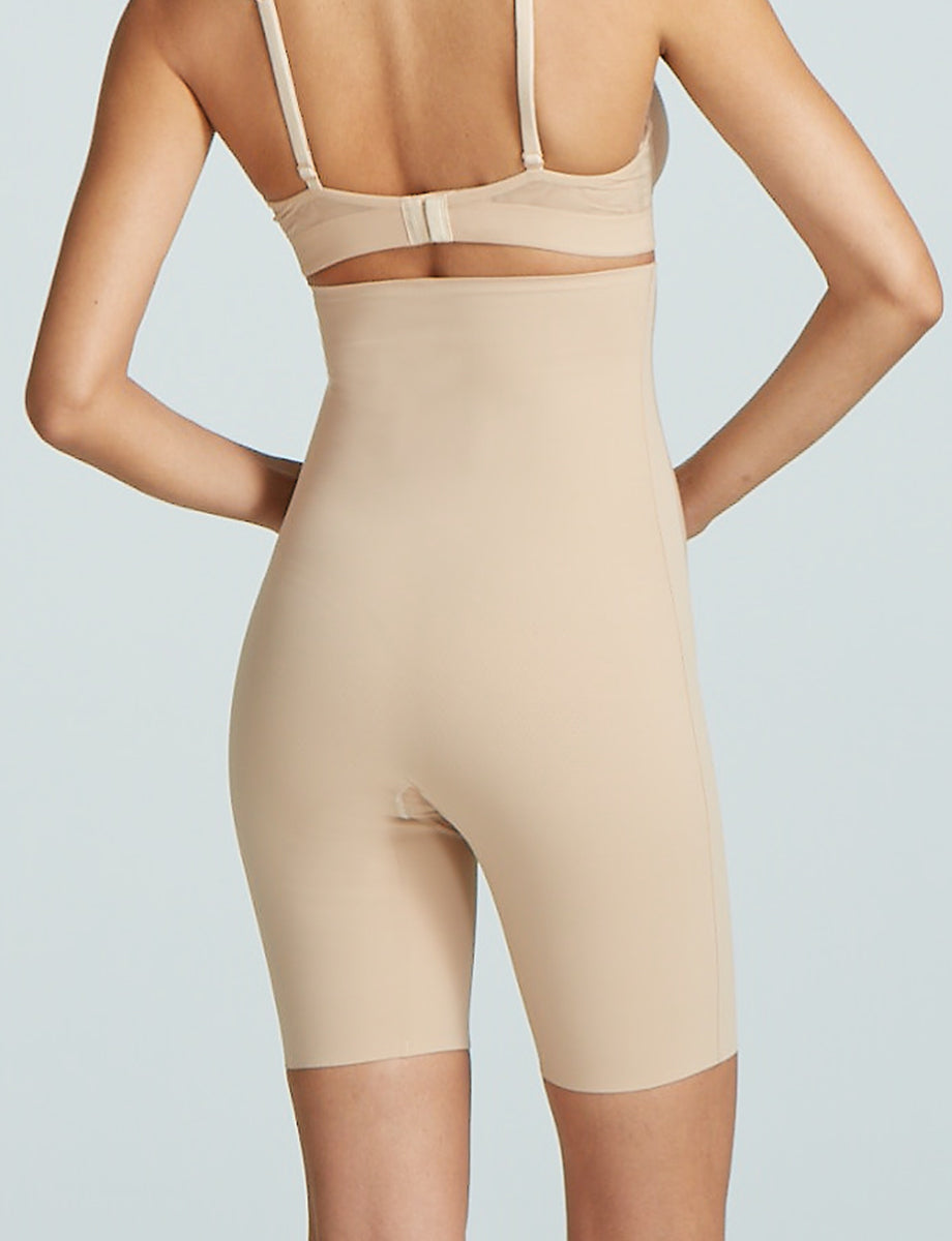 Luxe Control High Waisted Short::Beige::Back