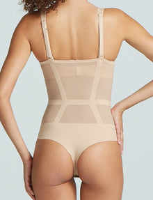 Luxe Control Bodysuit::Beige::Back
