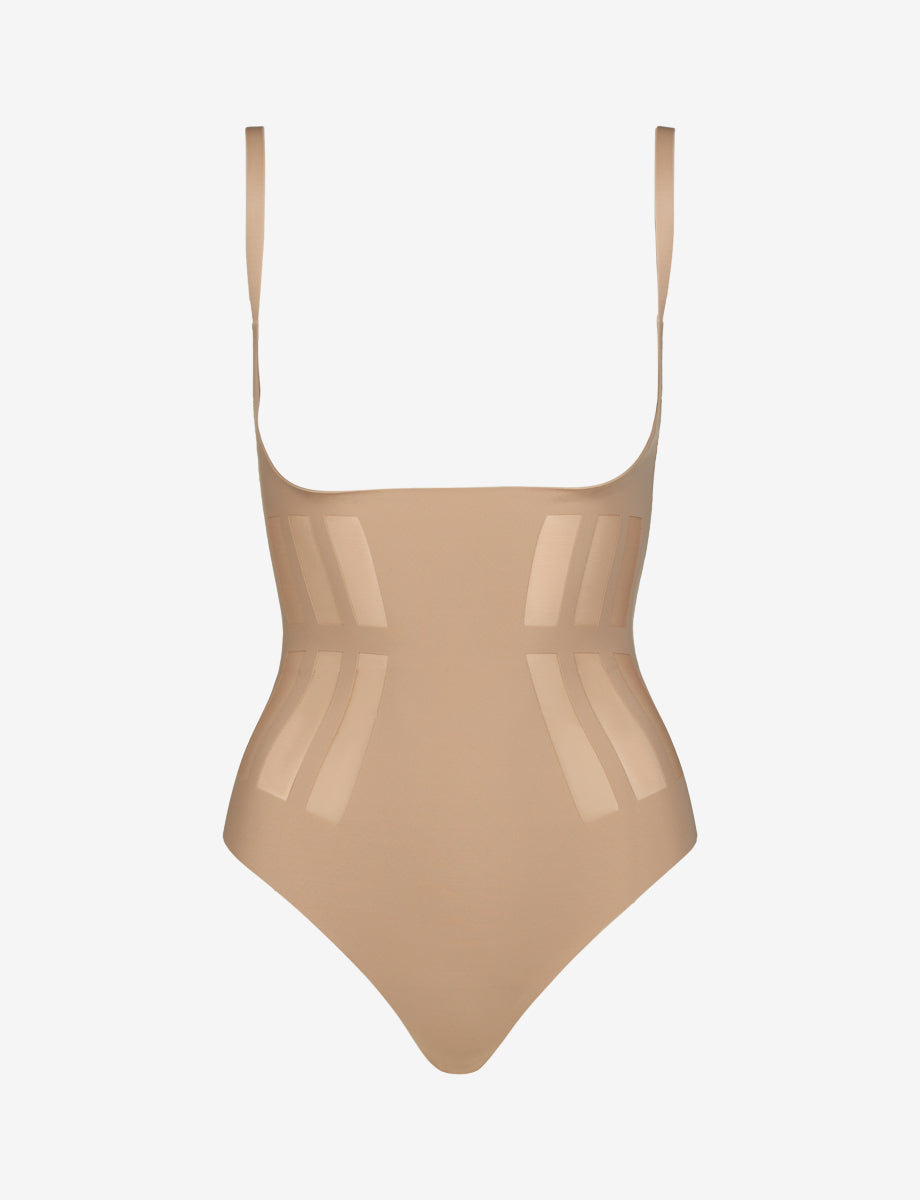 Luxe Control Bodysuit::Beige::Main