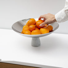 Coluna Fruit Bowl | Silver-Plated Stainless Steel | Italian Carrara Marble