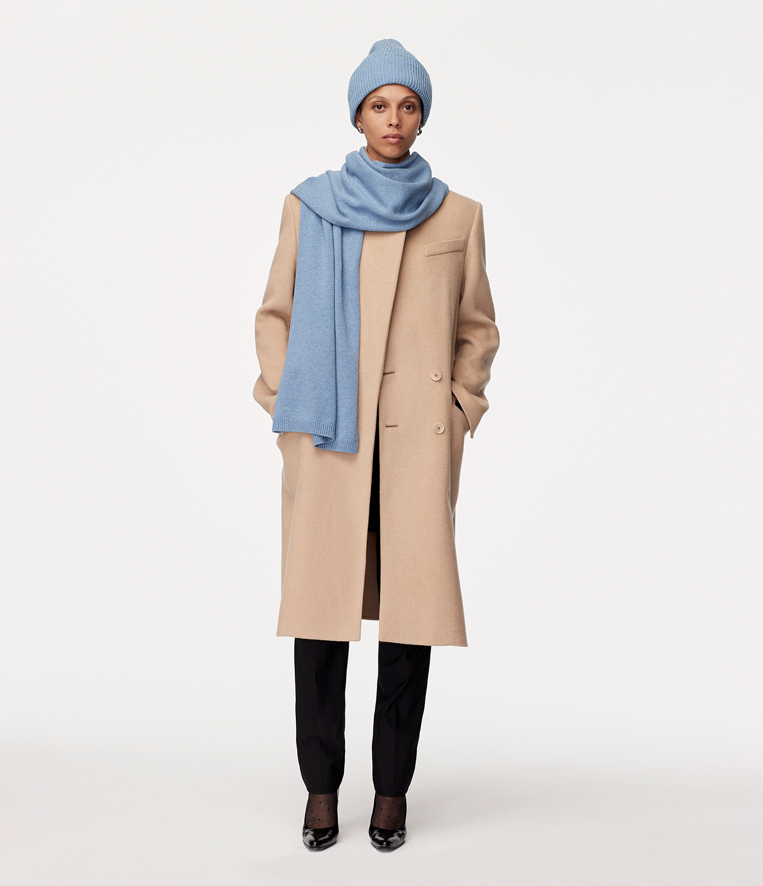 Another Tomorrow Cashmere Scarf in Cornflower – Cashmere