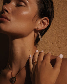 The Coquille Stone Drop Studs | Silver | White Porcelain