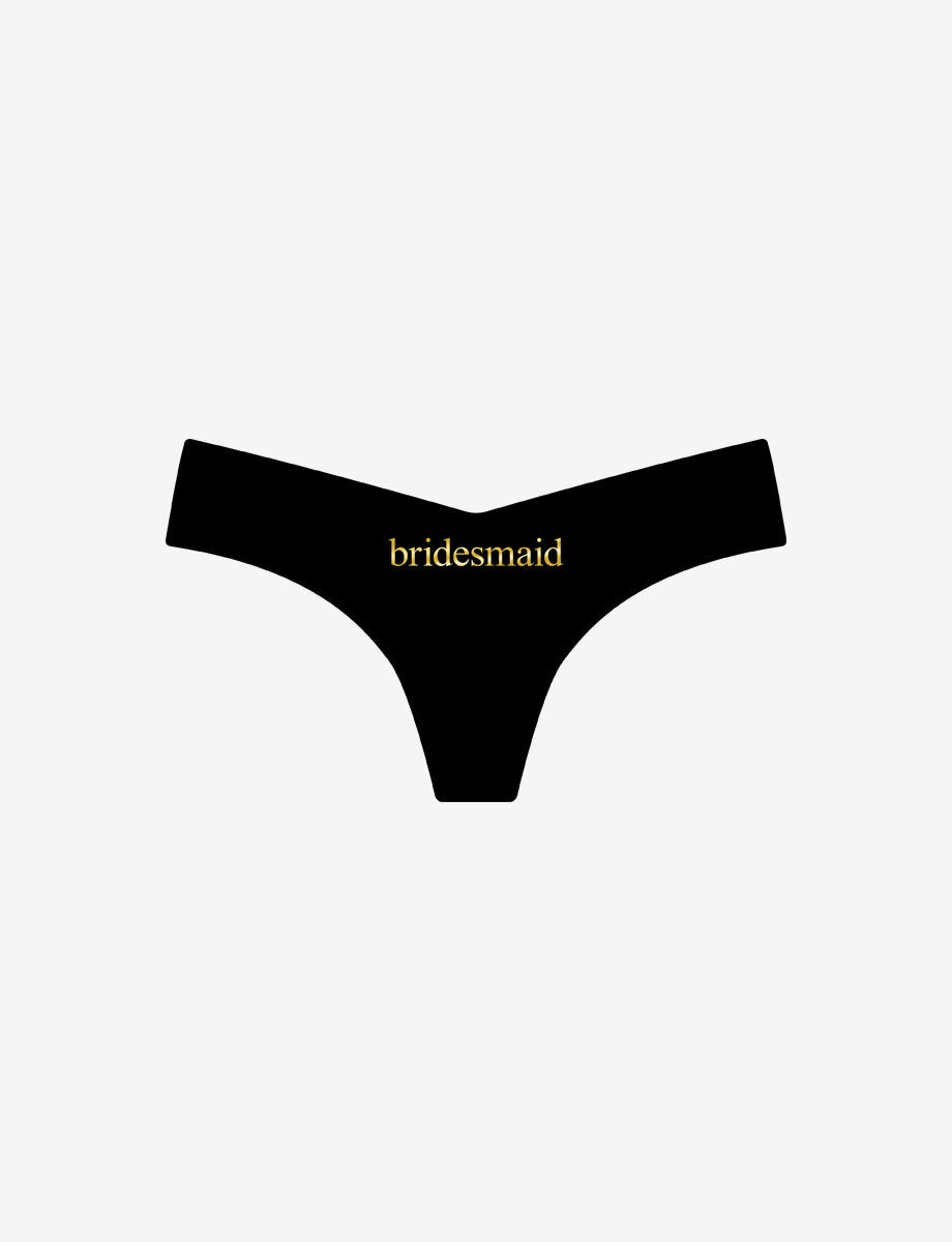Thong with Appliqué::Bridesmaid Black::Main