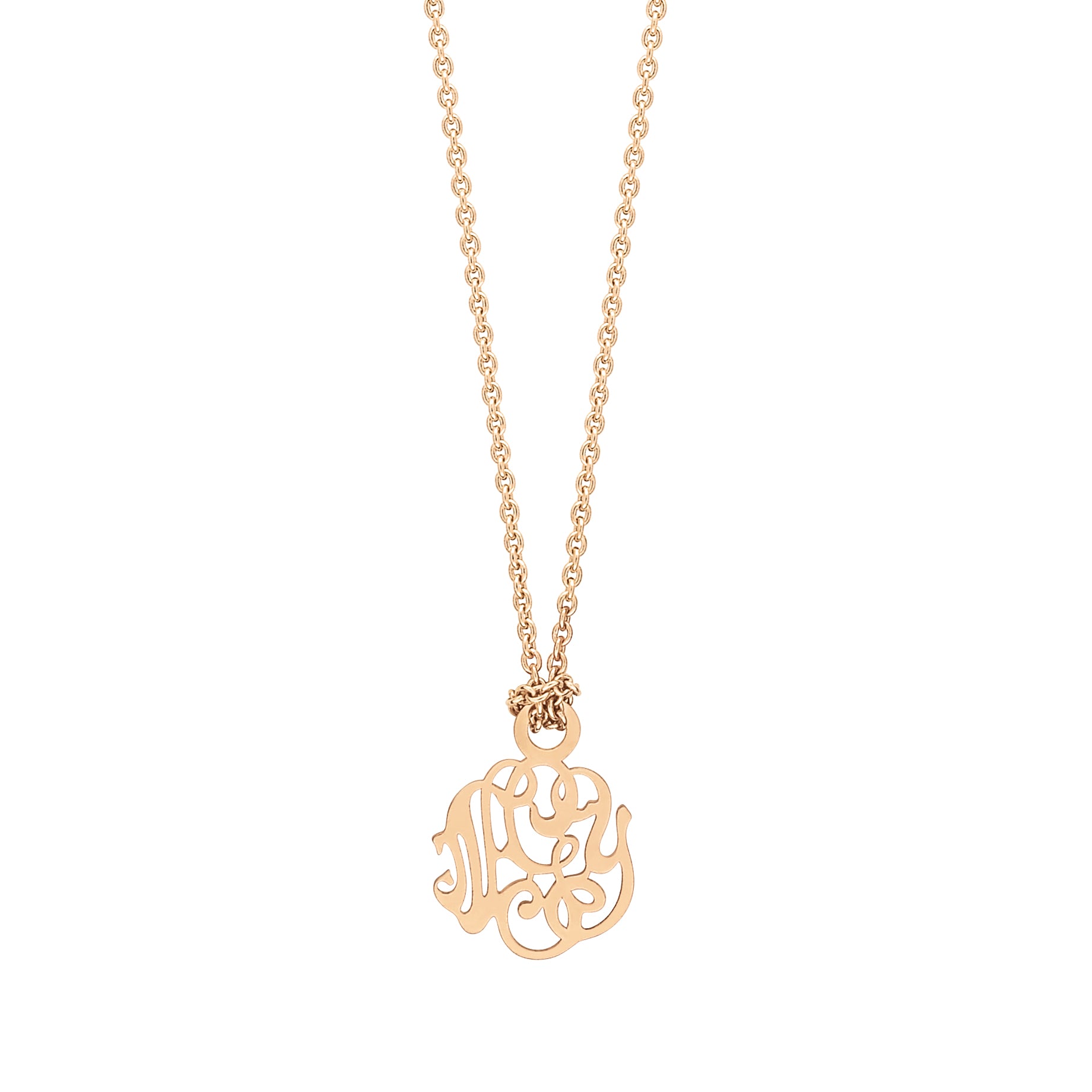 Mini Monogram On Chain | 18K Rose Gold