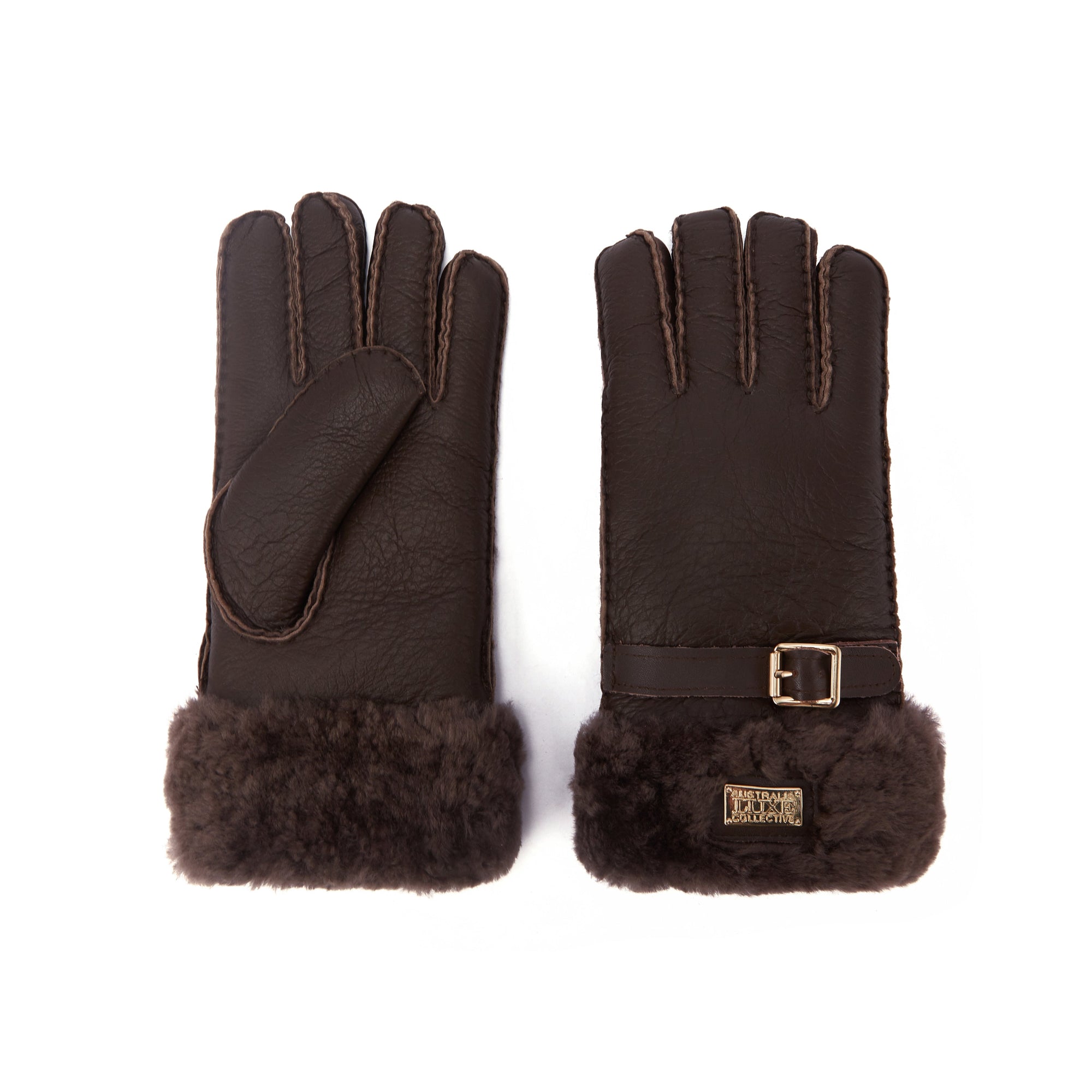 CUFF GLOVES LEATHER BURNT - Australia Luxe Collective