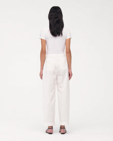 Another Tomorrow Curved Chino in Off White – Cotton Women's Trousers